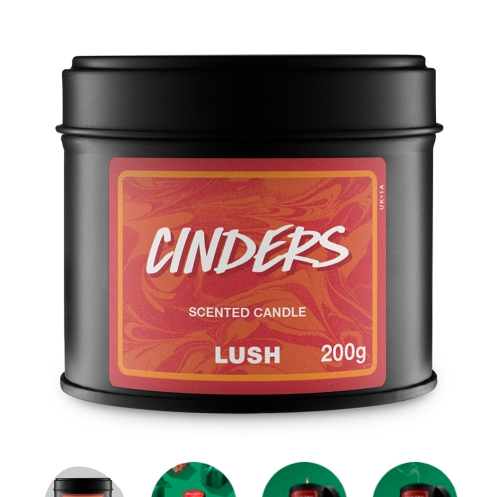 Lush Cinders Scented Candle - Black and Orange
